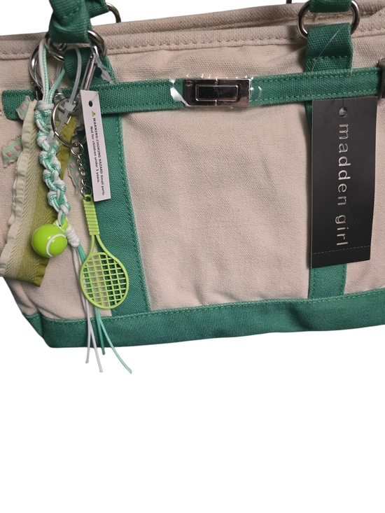 Madden Girl Handbags - madden girl Green & Cream Canvas Tote Bag